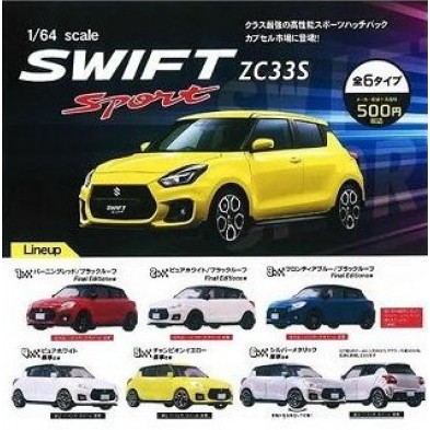 扭蛋- 1/64 鈴木Swift Sport Zc33S 迴力車 (全6種)
